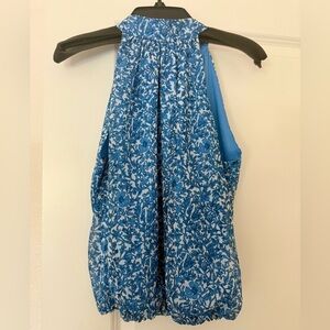 Alice + Olivia Blue Floral Sleeveless Top